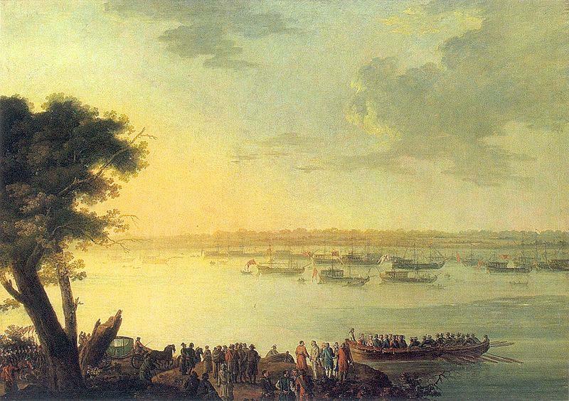Jan Bogumil Plersch Catherine II leaving Kaniow in 1787. Spain oil painting art